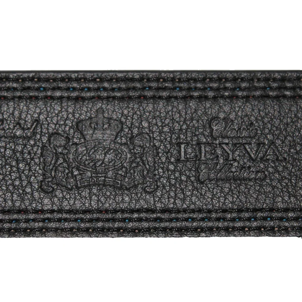 Leyva NWT Classic Belt Size 105 (US 40) in Black Pebbled Leather Made in Spain